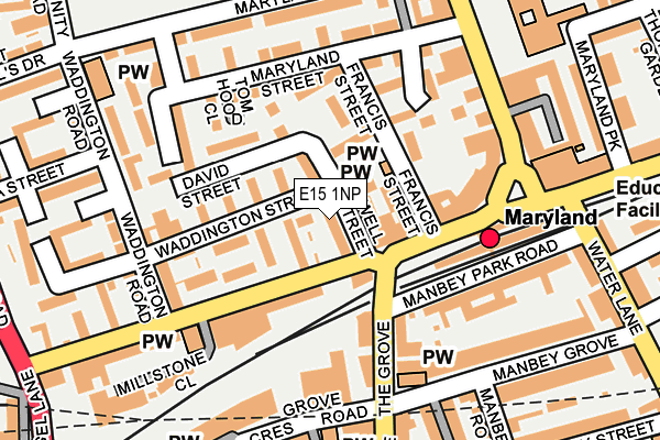 E15 1NP map - OS OpenMap – Local (Ordnance Survey)