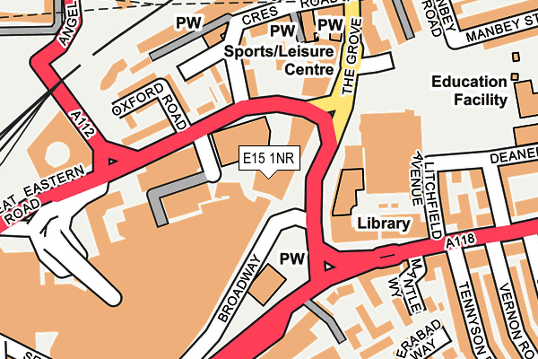 E15 1NR map - OS OpenMap – Local (Ordnance Survey)