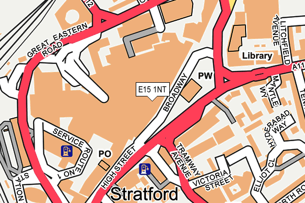 E15 1NT map - OS OpenMap – Local (Ordnance Survey)