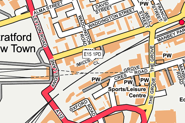 E15 1PD map - OS OpenMap – Local (Ordnance Survey)