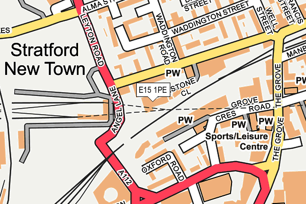 E15 1PE map - OS OpenMap – Local (Ordnance Survey)