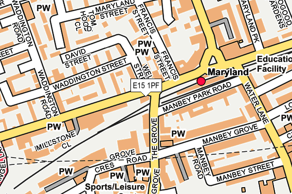 E15 1PF map - OS OpenMap – Local (Ordnance Survey)