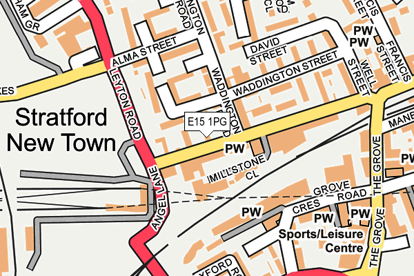 E15 1PG map - OS OpenMap – Local (Ordnance Survey)