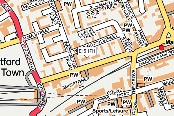 E15 1PH map - OS OpenMap – Local (Ordnance Survey)