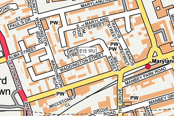 E15 1PJ map - OS OpenMap – Local (Ordnance Survey)