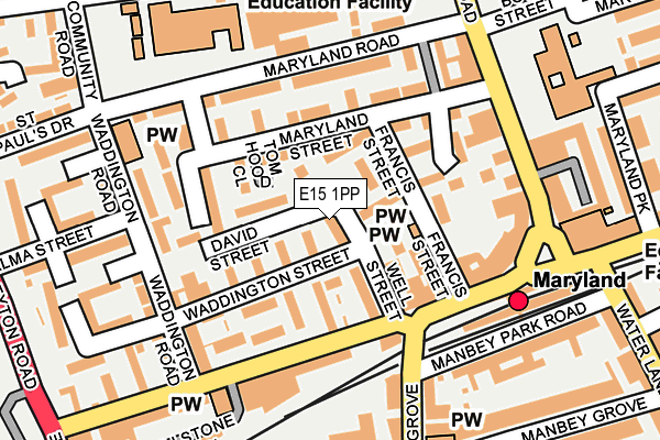 E15 1PP map - OS OpenMap – Local (Ordnance Survey)