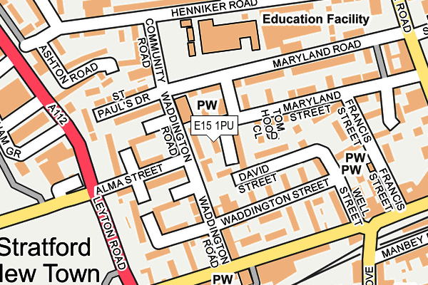 E15 1PU map - OS OpenMap – Local (Ordnance Survey)