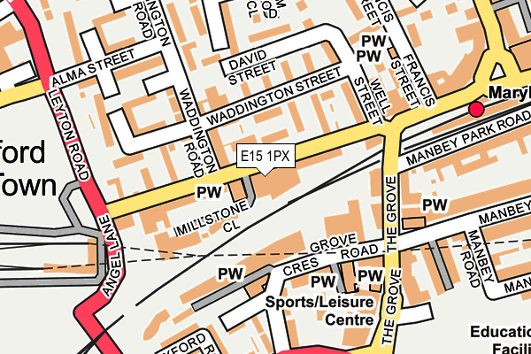 E15 1PX map - OS OpenMap – Local (Ordnance Survey)