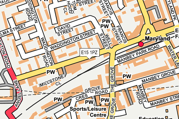 E15 1PZ map - OS OpenMap – Local (Ordnance Survey)