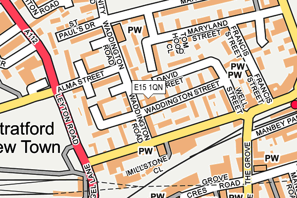 E15 1QN map - OS OpenMap – Local (Ordnance Survey)