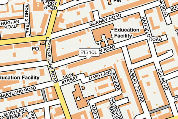 E15 1QU map - OS OpenMap – Local (Ordnance Survey)