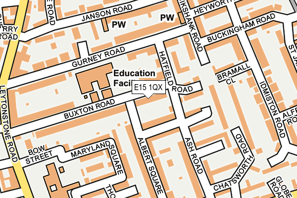 E15 1QX map - OS OpenMap – Local (Ordnance Survey)