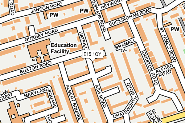 E15 1QY map - OS OpenMap – Local (Ordnance Survey)