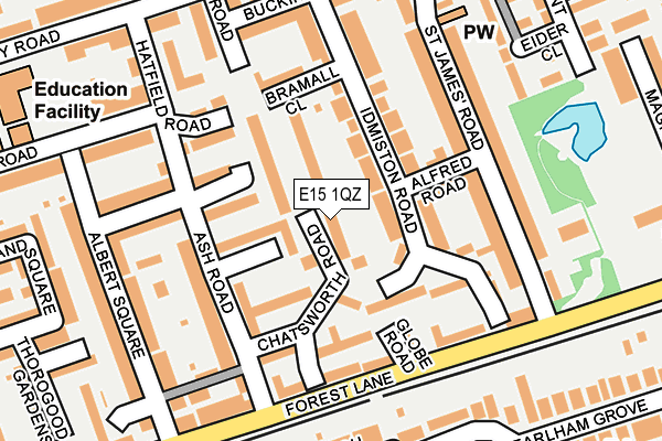 E15 1QZ map - OS OpenMap – Local (Ordnance Survey)