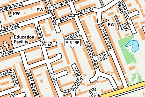 E15 1RB map - OS OpenMap – Local (Ordnance Survey)