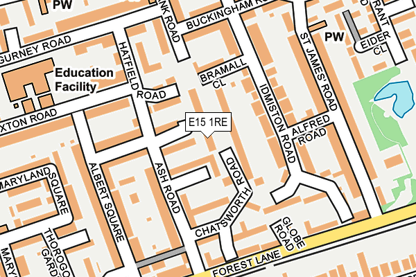 E15 1RE map - OS OpenMap – Local (Ordnance Survey)
