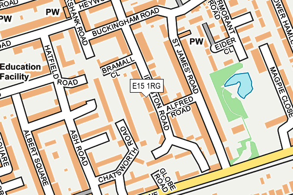 E15 1RG map - OS OpenMap – Local (Ordnance Survey)