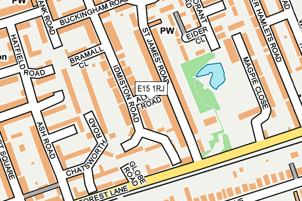 E15 1RJ map - OS OpenMap – Local (Ordnance Survey)