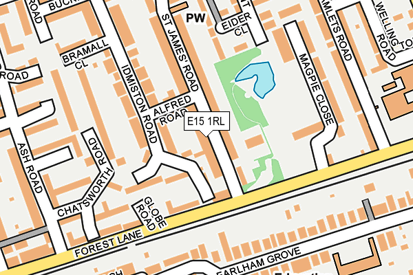 E15 1RL map - OS OpenMap – Local (Ordnance Survey)