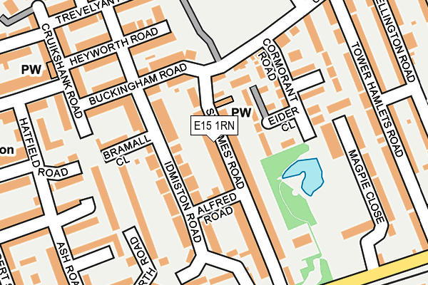 E15 1RN map - OS OpenMap – Local (Ordnance Survey)