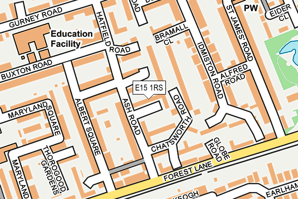 E15 1RS map - OS OpenMap – Local (Ordnance Survey)