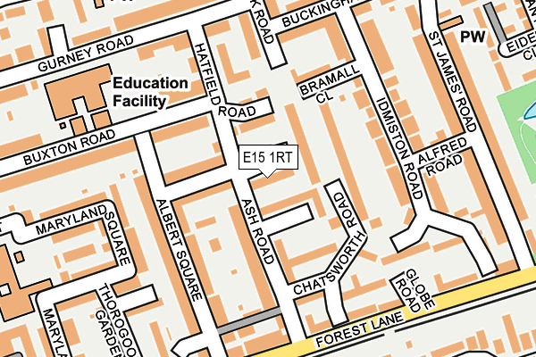 E15 1RT map - OS OpenMap – Local (Ordnance Survey)