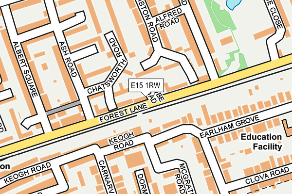 E15 1RW map - OS OpenMap – Local (Ordnance Survey)
