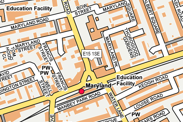 E15 1SE map - OS OpenMap – Local (Ordnance Survey)