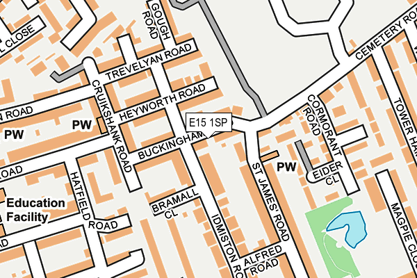 E15 1SP map - OS OpenMap – Local (Ordnance Survey)