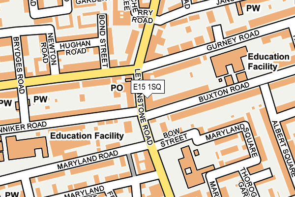 E15 1SQ map - OS OpenMap – Local (Ordnance Survey)