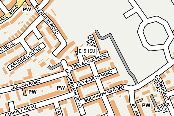 E15 1SU map - OS OpenMap – Local (Ordnance Survey)