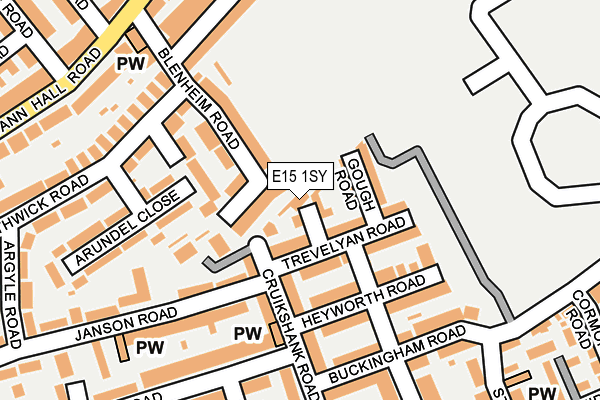 E15 1SY map - OS OpenMap – Local (Ordnance Survey)