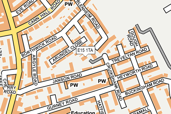 E15 1TA map - OS OpenMap – Local (Ordnance Survey)