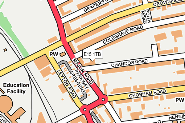 E15 1TB map - OS OpenMap – Local (Ordnance Survey)