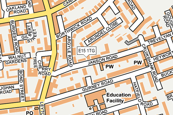 E15 1TG map - OS OpenMap – Local (Ordnance Survey)