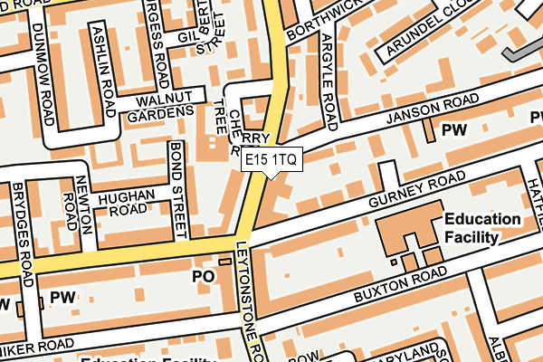 E15 1TQ map - OS OpenMap – Local (Ordnance Survey)