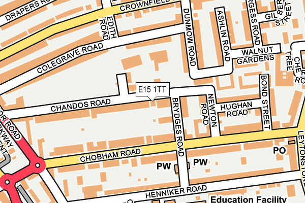 E15 1TT map - OS OpenMap – Local (Ordnance Survey)
