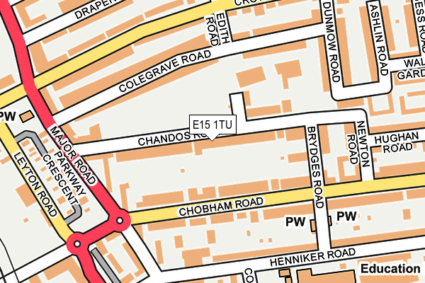 E15 1TU map - OS OpenMap – Local (Ordnance Survey)