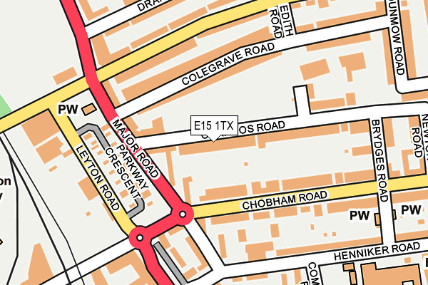 E15 1TX map - OS OpenMap – Local (Ordnance Survey)