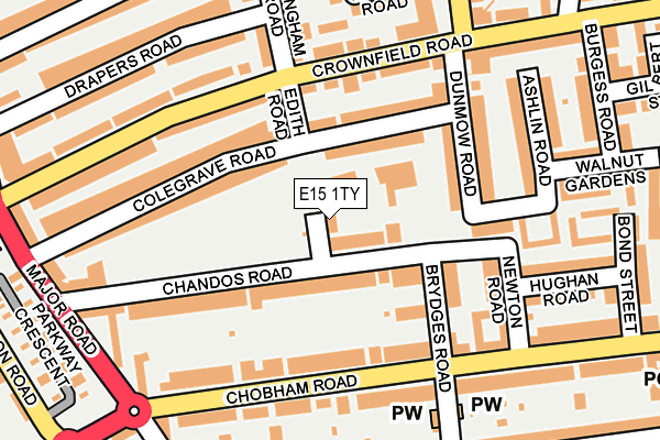 E15 1TY map - OS OpenMap – Local (Ordnance Survey)