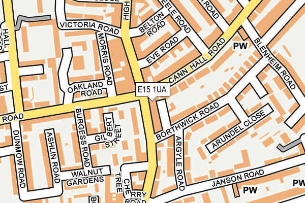 E15 1UA map - OS OpenMap – Local (Ordnance Survey)