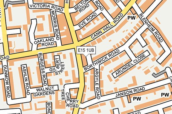 E15 1UB map - OS OpenMap – Local (Ordnance Survey)