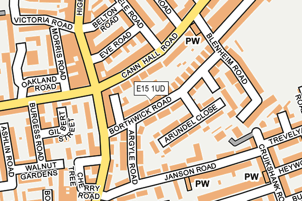 E15 1UD map - OS OpenMap – Local (Ordnance Survey)