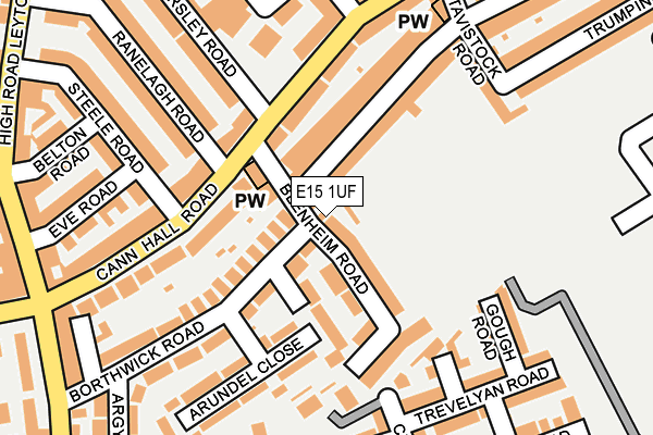 E15 1UF map - OS OpenMap – Local (Ordnance Survey)