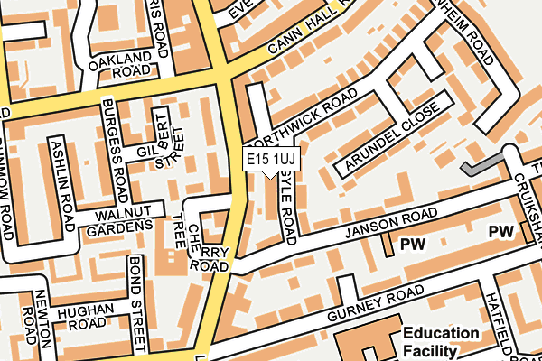 E15 1UJ map - OS OpenMap – Local (Ordnance Survey)
