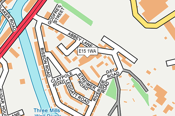 E15 1WA map - OS OpenMap – Local (Ordnance Survey)