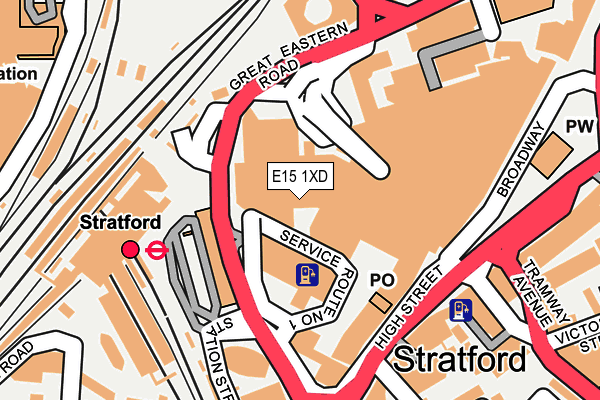 E15 1XD map - OS OpenMap – Local (Ordnance Survey)