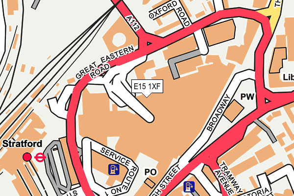 E15 1XF map - OS OpenMap – Local (Ordnance Survey)