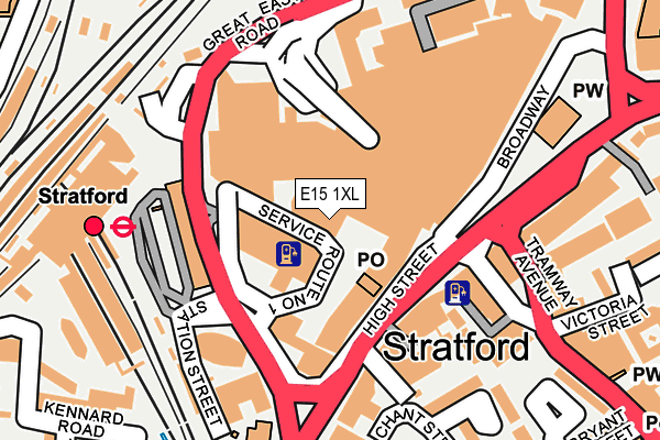 E15 1XL map - OS OpenMap – Local (Ordnance Survey)