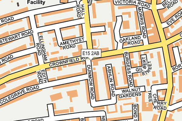 E15 2AB map - OS OpenMap – Local (Ordnance Survey)